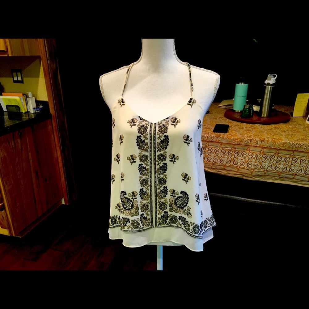 Maurices White and Black Floral Blouse